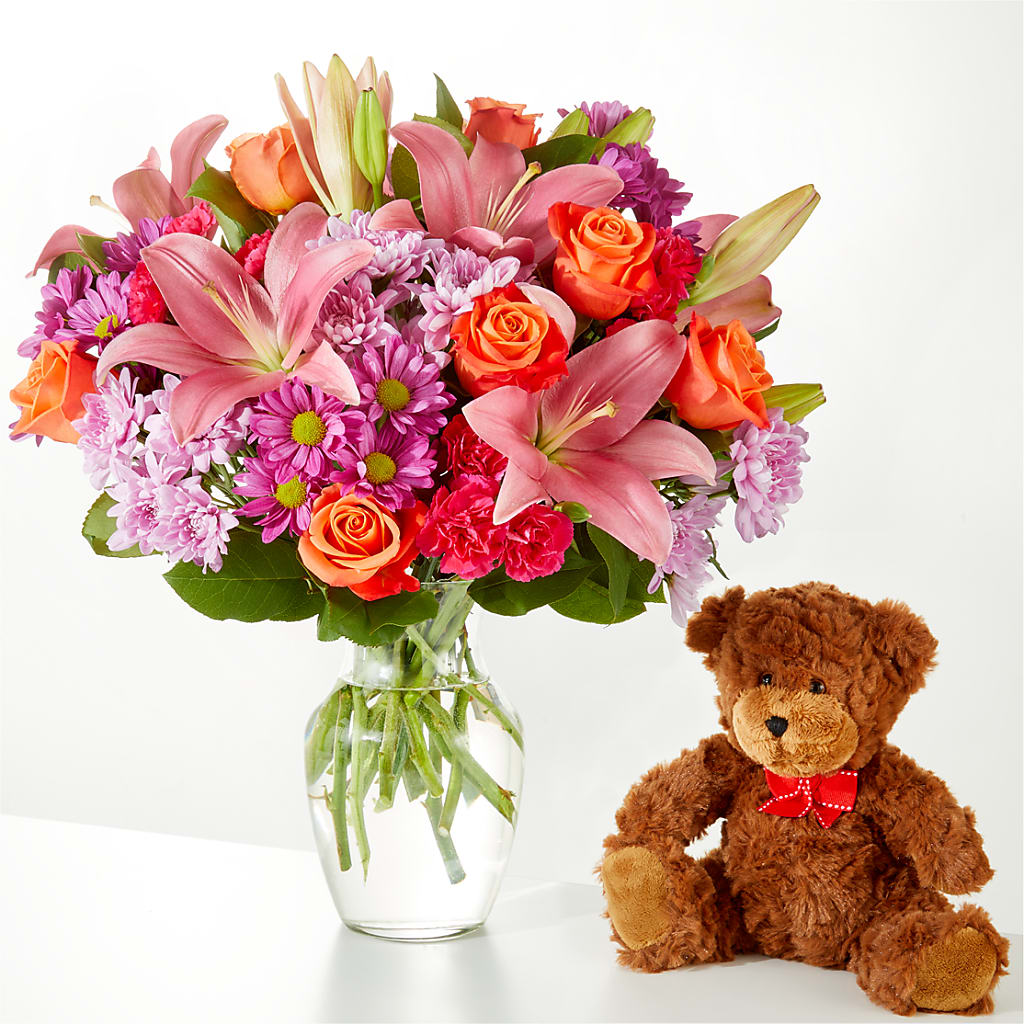 One and Only Bouquet and Bear Bundle – Chillicothe High Street Flower Shop, Chillicothe OH
