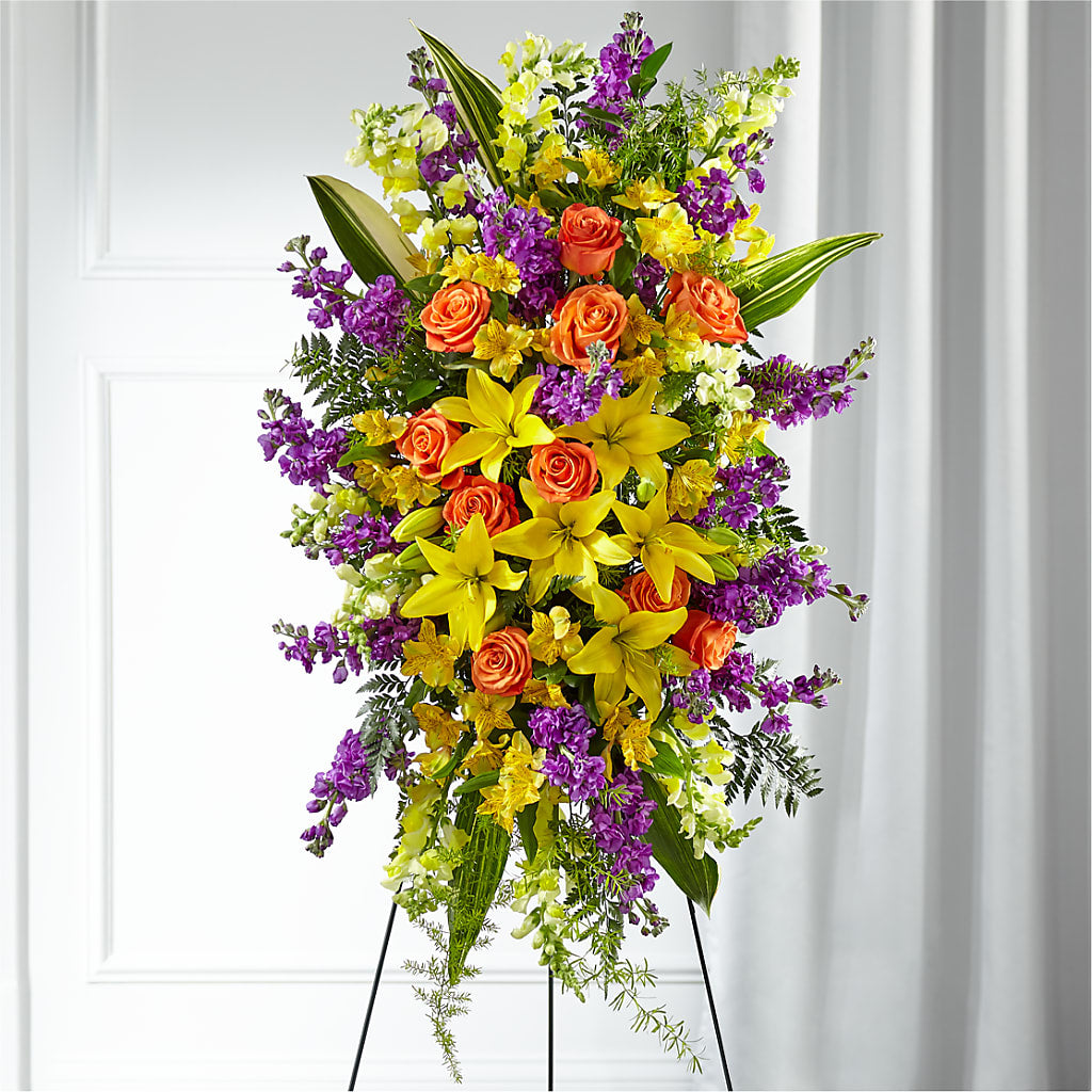 Thoughtful Prayers Standing Spray – Chillicothe High Street Flower Shop, Chillicothe OH