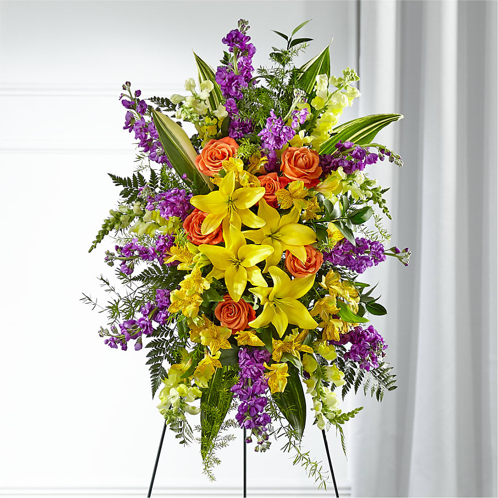 Thoughtful Prayers Standing Spray – Chillicothe High Street Flower Shop, Chillicothe OH