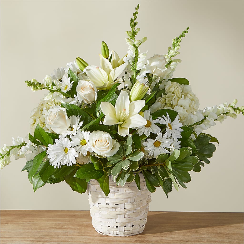 Ivory Elegance Floral Basket – Chillicothe High Street Flower Shop, Chillicothe OH