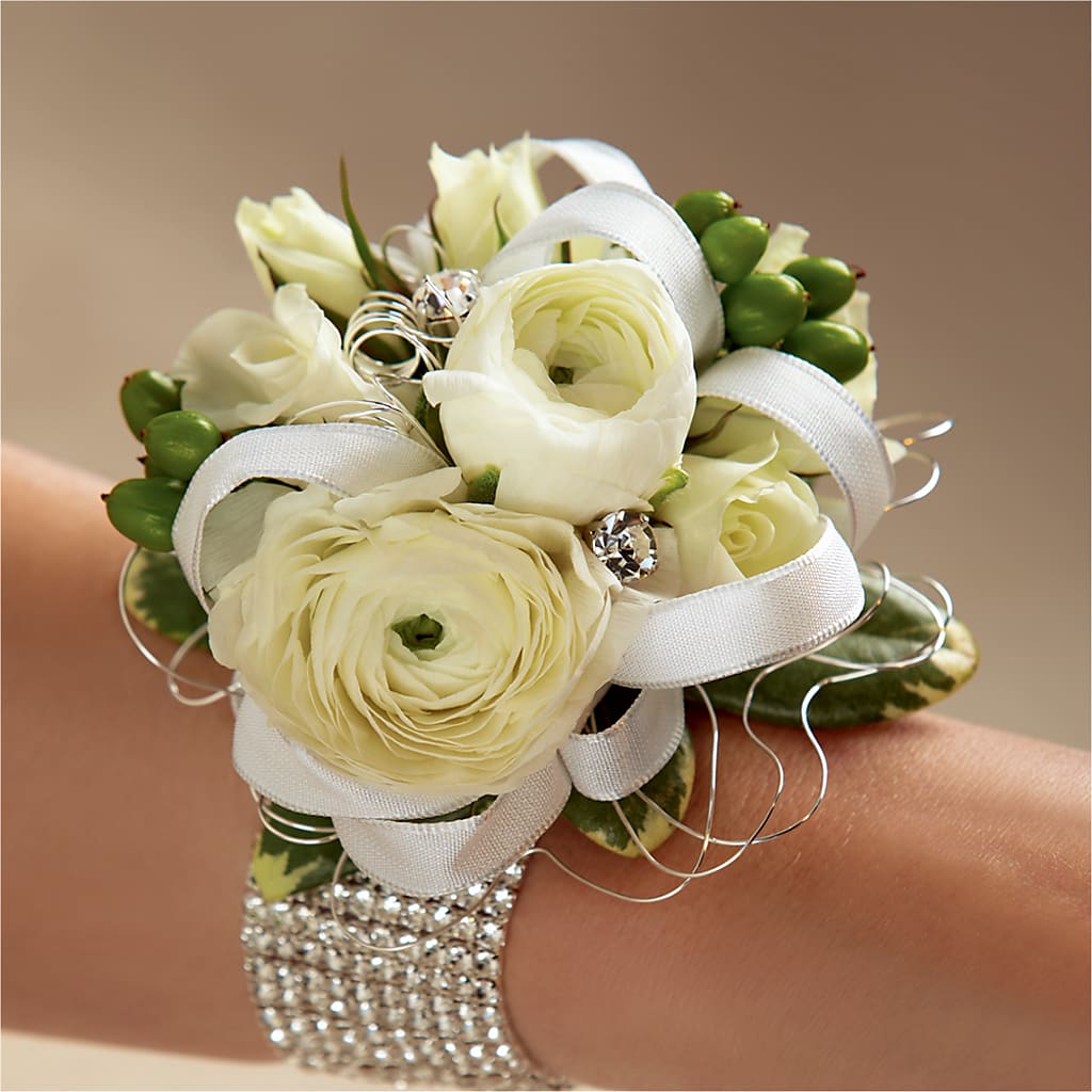 White Wedding Corsage – Chillicothe High Street Flower Shop, Chillicothe OH