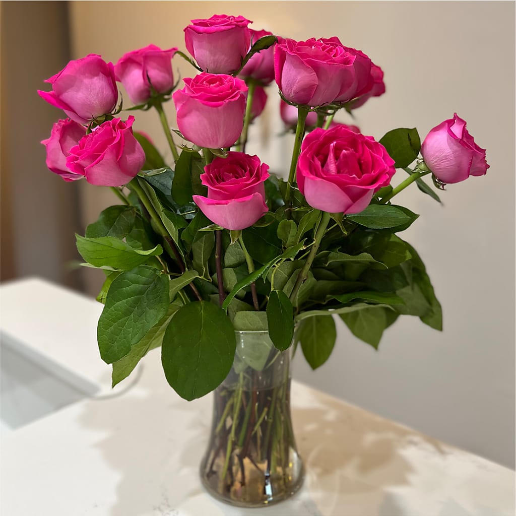 Long Stem Pink Rose Bouquet –  Chillicothe High Street Flower Shop, Chillicothe OH