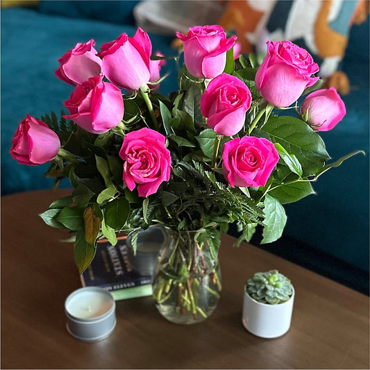 Long Stem Pink Rose Bouquet –  Chillicothe High Street Flower Shop, Chillicothe OH