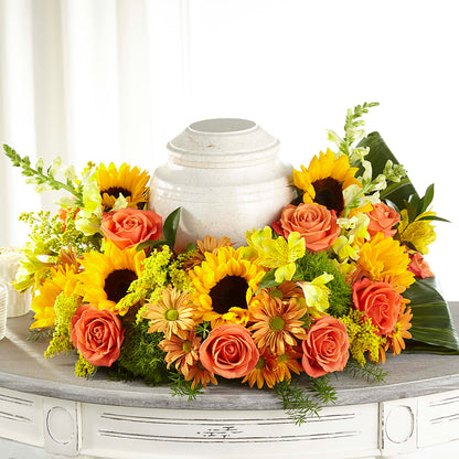 Faithful Sunflower Cremation Adornment –  Chillicothe High Street Flower Shop, Chillicothe OH