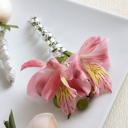 Pink Peruvian Lily Boutonniere –  Chillicothe High Street Flower Shop, Chillicothe OH